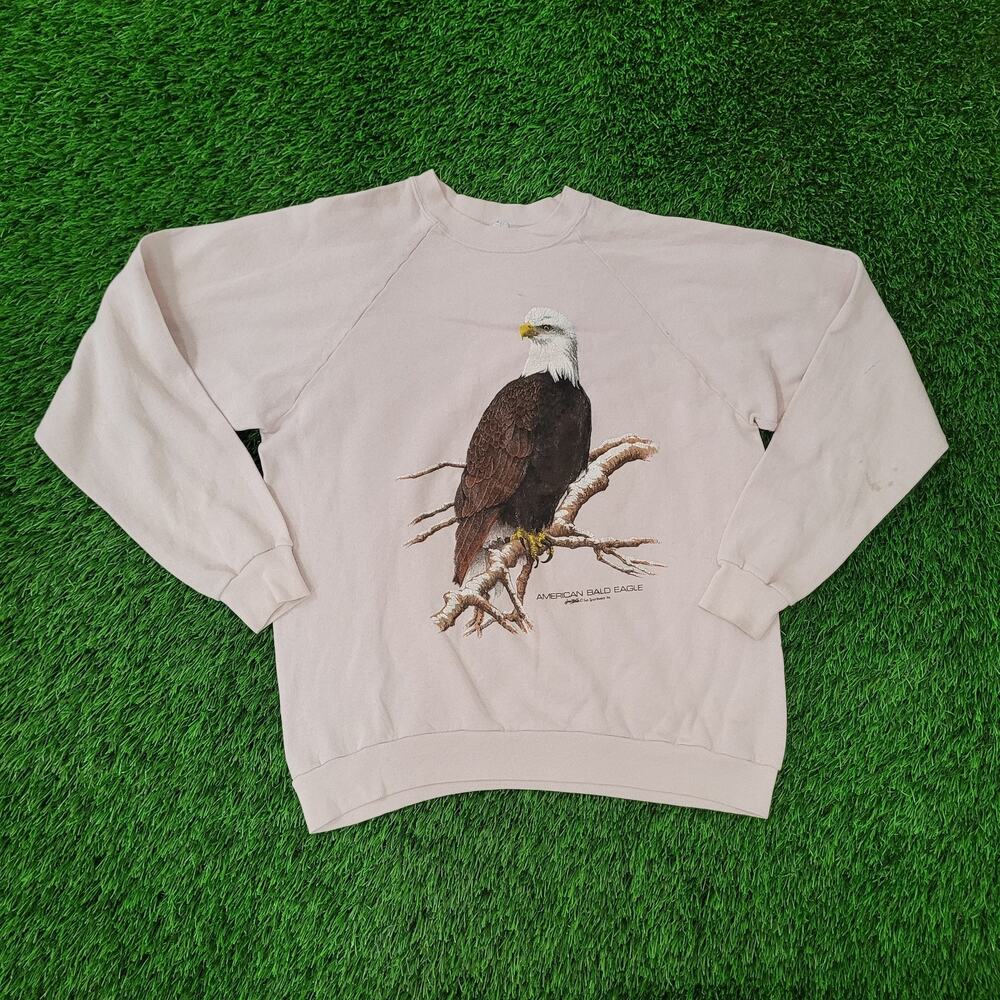 Vintage 80s American Bald Eagle Sweatshirt Women XL 22x23 USA